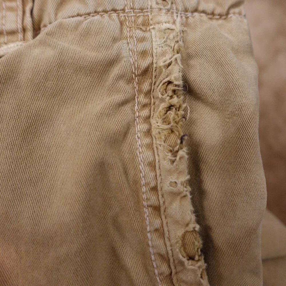 Vintage Abercrombie and Fitch chino pant men's 30x30 tan distressed Y2K - Picture 15 of 15